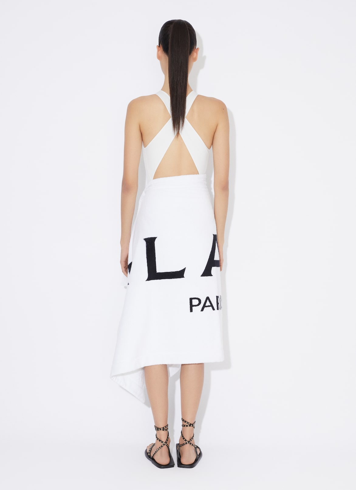 HALTERNECK ALAIA SWIMSUIT IN JERSEY ALAÏA WHITE HALTERNECK ALAIA SWIMSUIT IN JERSEY